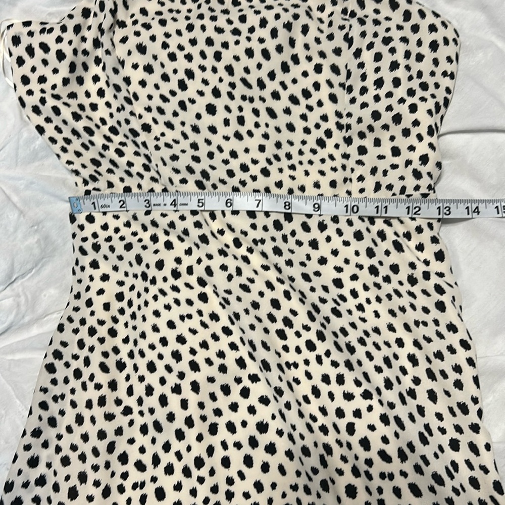 GB Medium Juniors Strappy White Cream Polka Dot Dress Mini Dress - Picture 11 of 16